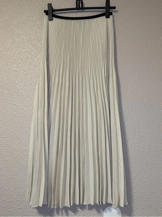 NWOT Jenni Kayne Pleated Midi Skirt Ivory Minimalist Capsule Wardrobe Spring M - Picture 4 of 5